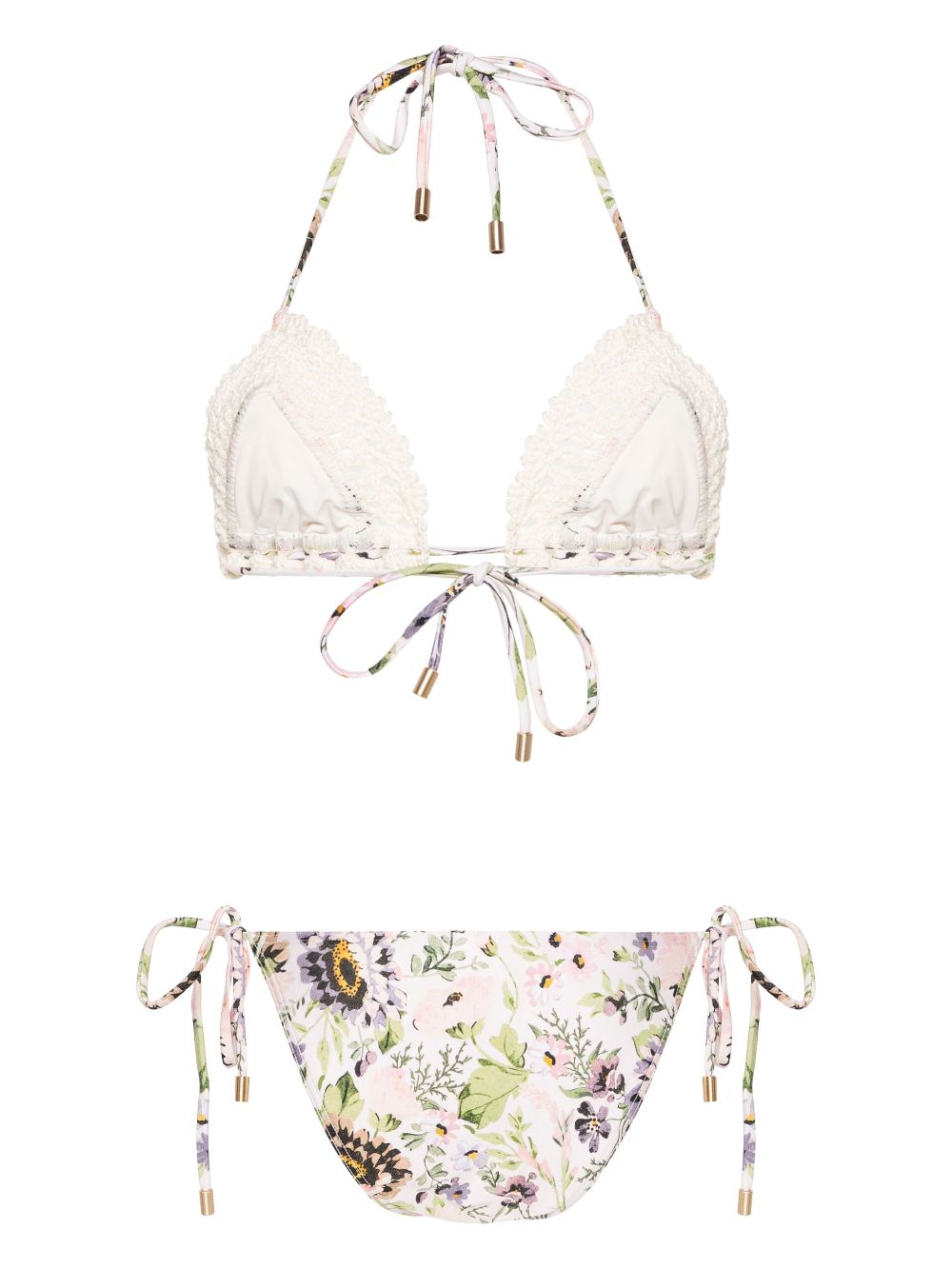 ZIMMERMANN Halliday bikini met gehaakte afwerking - Beige