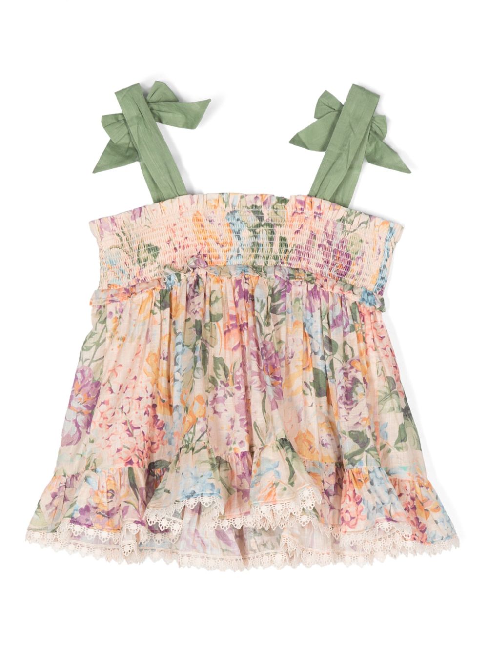 ZIMMERMANN Kids Jurk met bloemenprint - Beige