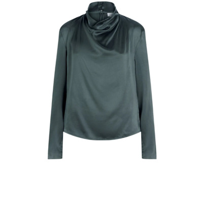 Zijden Drapey Top in stijl D6 Dante 6 , Green , Dames