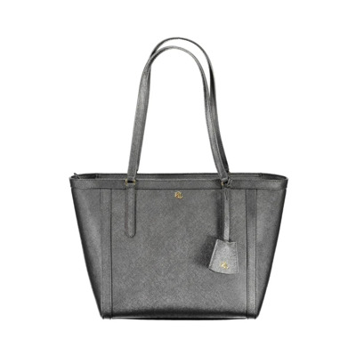 Zwarte Leren Handtas met Schouderbanden Ralph Lauren , Black , Dames