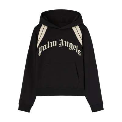 Zwarte Logo Print Hoodie Palm Angels , Black , Heren