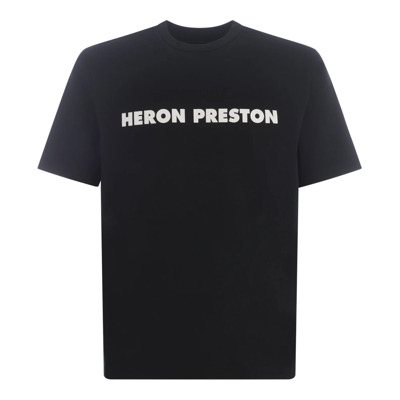 Zwarte T-shirts en Polos met Logo Heron Preston , Black , Heren