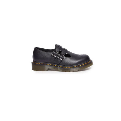 Zwarte leren platte schoenen damescollectie Dr. Martens , Black , Dames