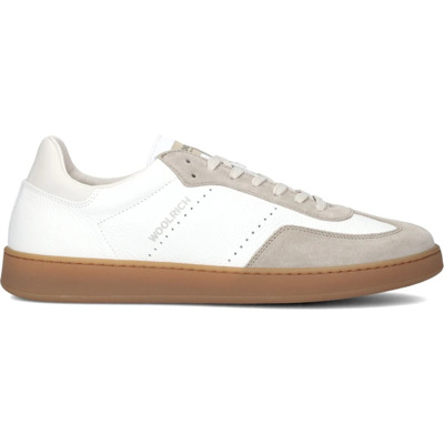 Beige Suède Lage Sneakers Woolrich , Beige , Heren