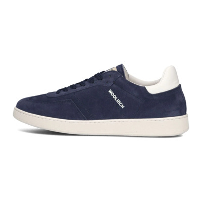 Blauwe Suède Court Sneakers voor Mannen Woolrich , Blue , Heren