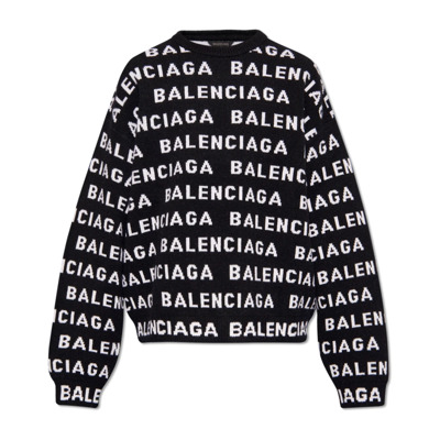 Crewneck Sweater Balenciaga , Black , Heren