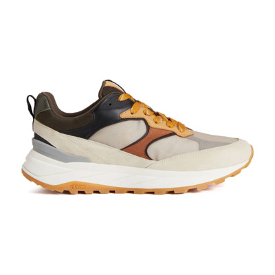 Gepaneelde Leren Sneakers Beige Woolrich , Multicolor , Heren