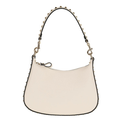 Goudkleurige Rockstud Kleine Hobo Tas Valentino Garavani , Beige , Dames