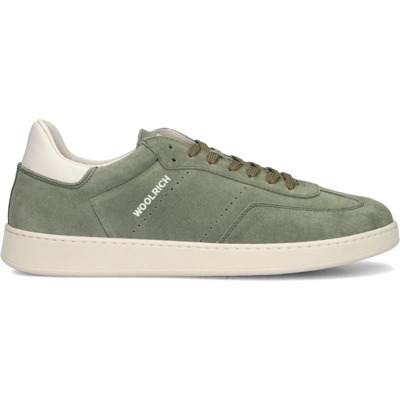 Groene Suède Lage Sneakers Woolrich , Green , Heren