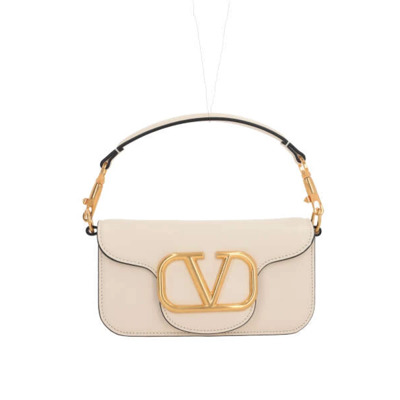 Handtas van glad leer met antiek goudkleurig beslag Valentino Garavani , Beige , Dames