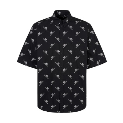 Katoenen Logo Shirt Balenciaga , Black , Heren