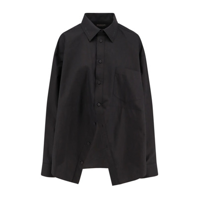 Katoenen Swing Shirt met Borduurwerk Balenciaga , Black , Dames