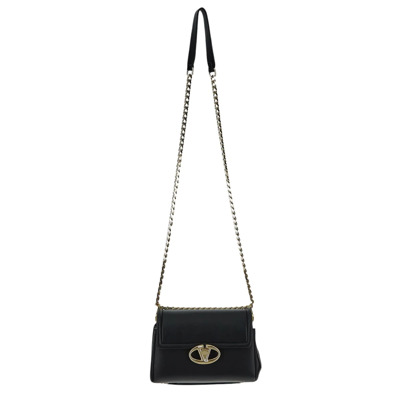 Leren Logo Tas Valentino Garavani , Black , Dames