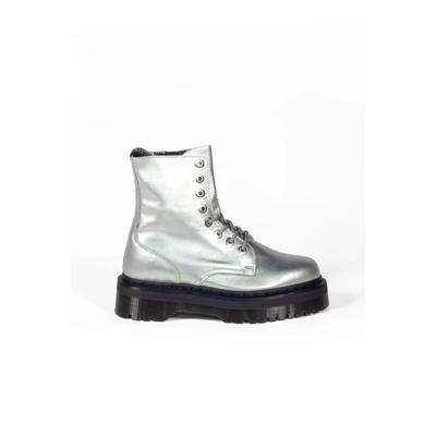 Metallic Leren Plateau Laarzen Dr. Martens , Gray , Heren