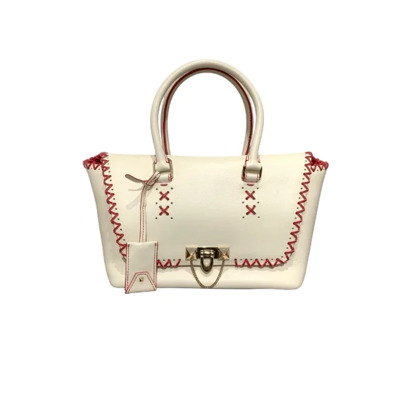 Pre-owned Leather handbags Valentino Vintage , White , Dames