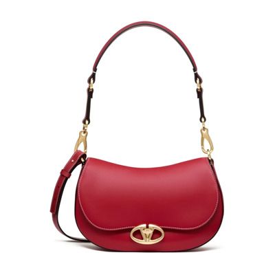 Rode VLogo Signature Leren Tas Valentino Garavani , Red , Dames