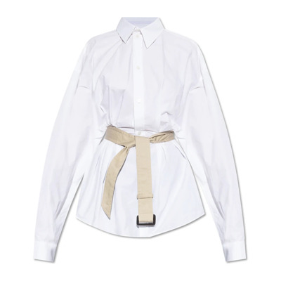 Shirt met taille riem Balenciaga , White , Dames