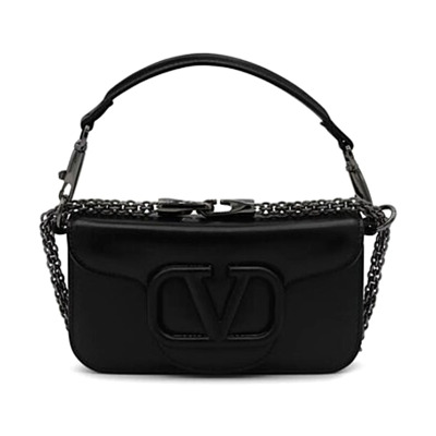 Stijlvolle leren tas voor vrouwen Valentino Garavani , Black , Dames