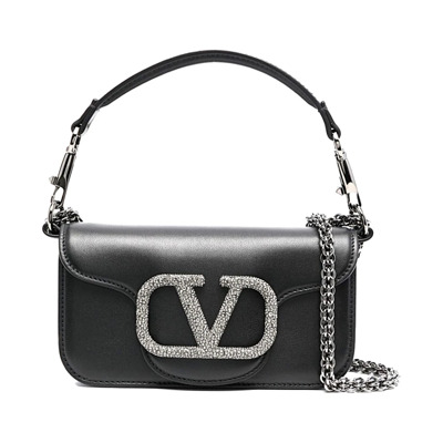 Stijlvolle leren tas voor vrouwen Valentino Garavani , Black , Dames