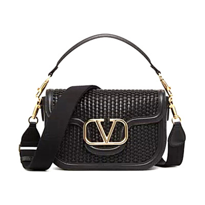 Stijlvolle leren tas voor vrouwen Valentino Garavani , Black , Dames