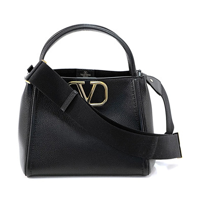 Stijlvolle leren tas voor vrouwen Valentino Garavani , Black , Dames