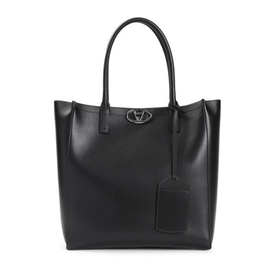 Stoere Vlogo Leren Tote Tas Valentino Garavani , Black , Dames