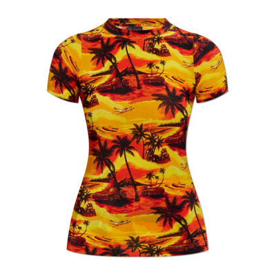 T-shirt met print Balenciaga , Orange , Dames