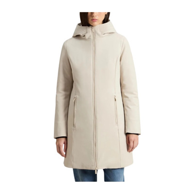 Tech Softshell Waterdichte Parka met Eendendons Woolrich , Beige , Dames