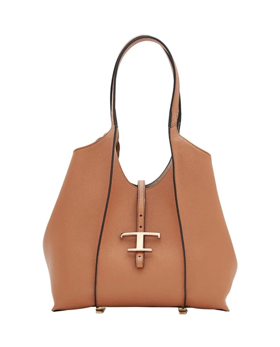 Tod's Totes & shoppers - Small T Leather Shopping Bag in bruin