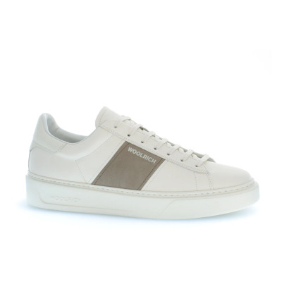 Witte Leren Sneakers voor Mannen Woolrich , White , Heren