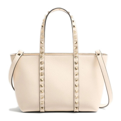 Witte leren schoudertas met studs Valentino Garavani , White , Dames