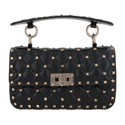 Zwarte Gewatteerde Schoudertas met Studs Valentino Garavani , Black , Dames