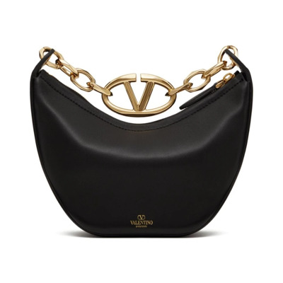 Zwarte Hobo Tas met Gouden Hardware Valentino Garavani , Black , Dames