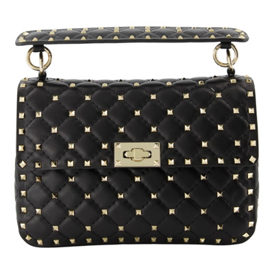 Zwarte Lambskin Spike Tas Valentino Garavani , Black , Dames