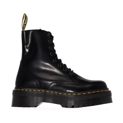 Zwarte leren Jadon platform laarzen Dr. Martens , Black , Dames